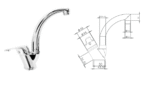 Sink Basin Long Spout Mixer Primo - Image 2